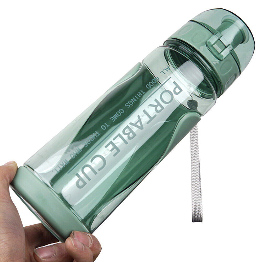 2x Sports Water Bottle Gym Travel 500ml Drinking Leakproof Bottle Straw BPA Free