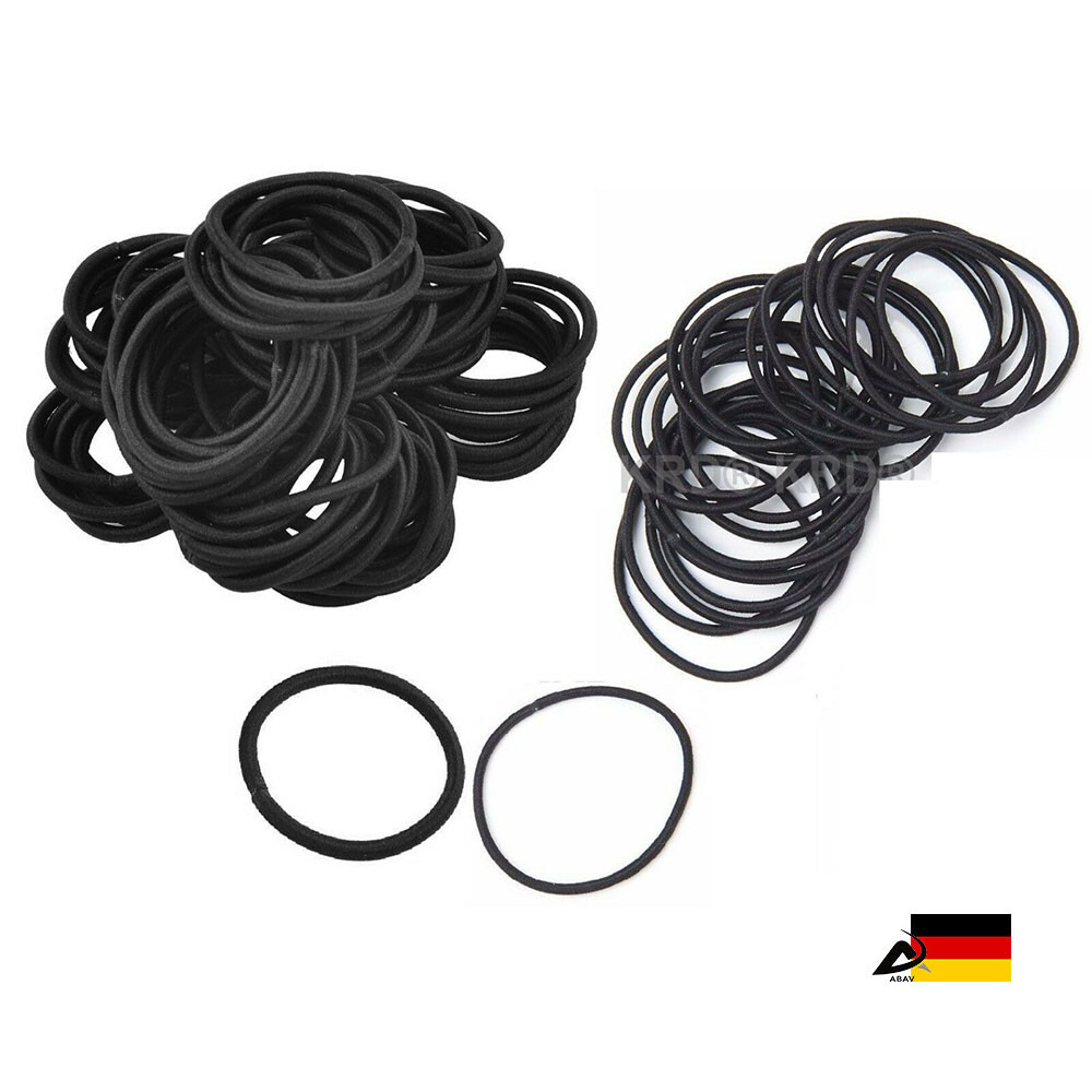Schwarz Haargummi Dünn Elastisch Pferdeschwanz Gummi Zopfgummi Haarschmuck 
