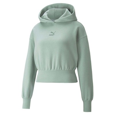

Puma Classics Модная укороченная флисовая толстовка Женская синяя повседневная верхняя одежда 534290-, Синий