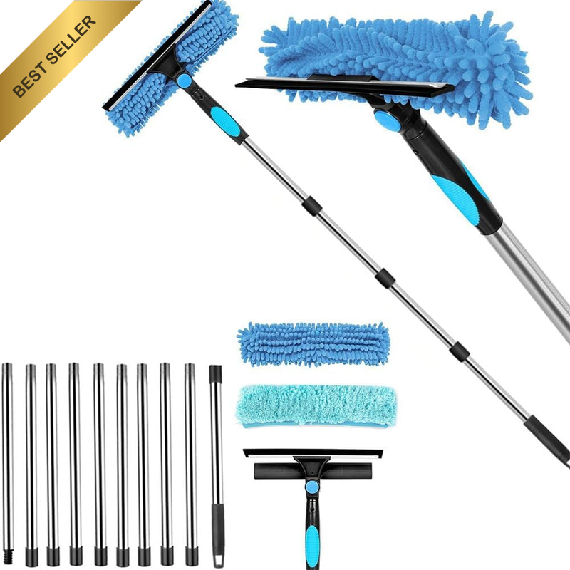2-In-1 Window Washer Squeegee/Squeegee Cleaning Tool Rotatable Window Washing Ki