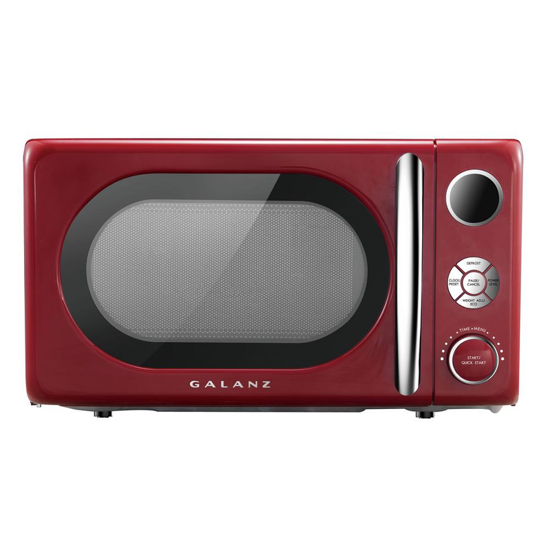 Retro Vintage Inspired Small Microwave Oven, 6 Powered Levels, Glass Turntable