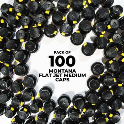 Montana Flat Jet Medium Caps - 100 Pack