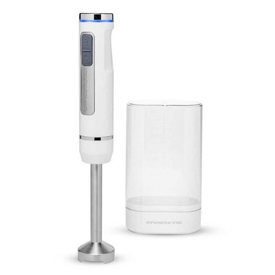 Immersion Blender White Stainless Steel Blades Cordless Rech