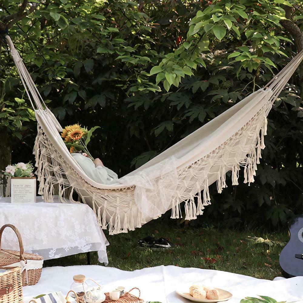 Bed Brazilian Macrame Fringed Net 2 Person