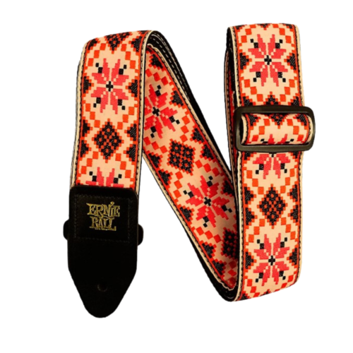/bass Strap Cinnamon Needlepoint Jacquard W-leather Ends