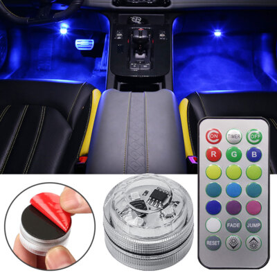 Wireless LED Car Interior Ambient Light Remote Control Atmosphere Lamp Trim Kit