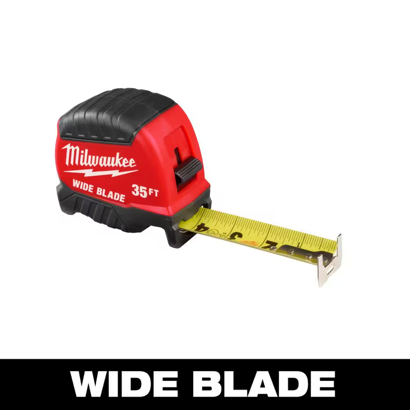 Milwaukee Tape Measure 35ft Wide Blade 18ft Reach Durable Impact Resistant Tool