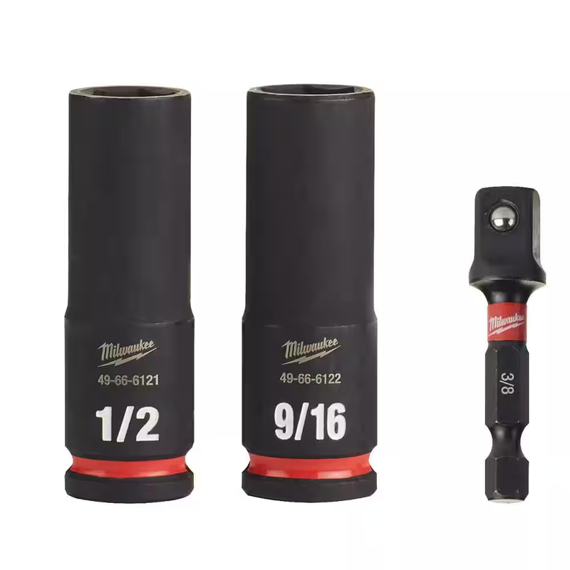 Milwaukee Shockwave Impact Socket Set 3 8 Drive Deep Well 3 Piece