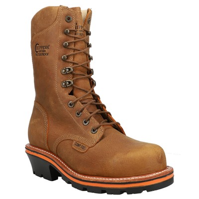 Pre-owned Chippewa Thunderstruck Logger Nano 10 Inch Waterproof Composite Toe Work Mens S In Brown