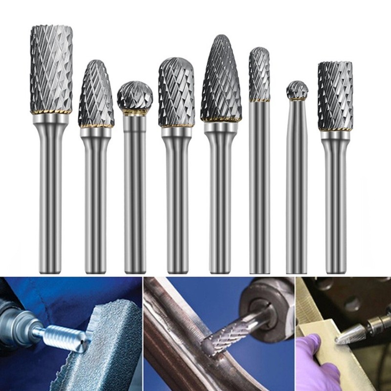 Stone Porting Die Grinder Bits Rotary File Rasp Carbide Burr Set 6mm Shank