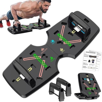 10 in 1 Push Up Board, Portable Multi-Function Foldable Push Up Bar Black