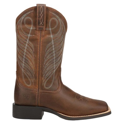 

Женские коричневые повседневные ботинки Ariat Round Up Square Toe Cowboy 10018528, Коричневый, Ariat Round Up Square Toe Cowboy