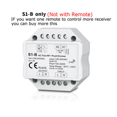 2.4G Wireless AC Triac LED Dimmer Controller 110V 220V RF Remote Control fr Lamp