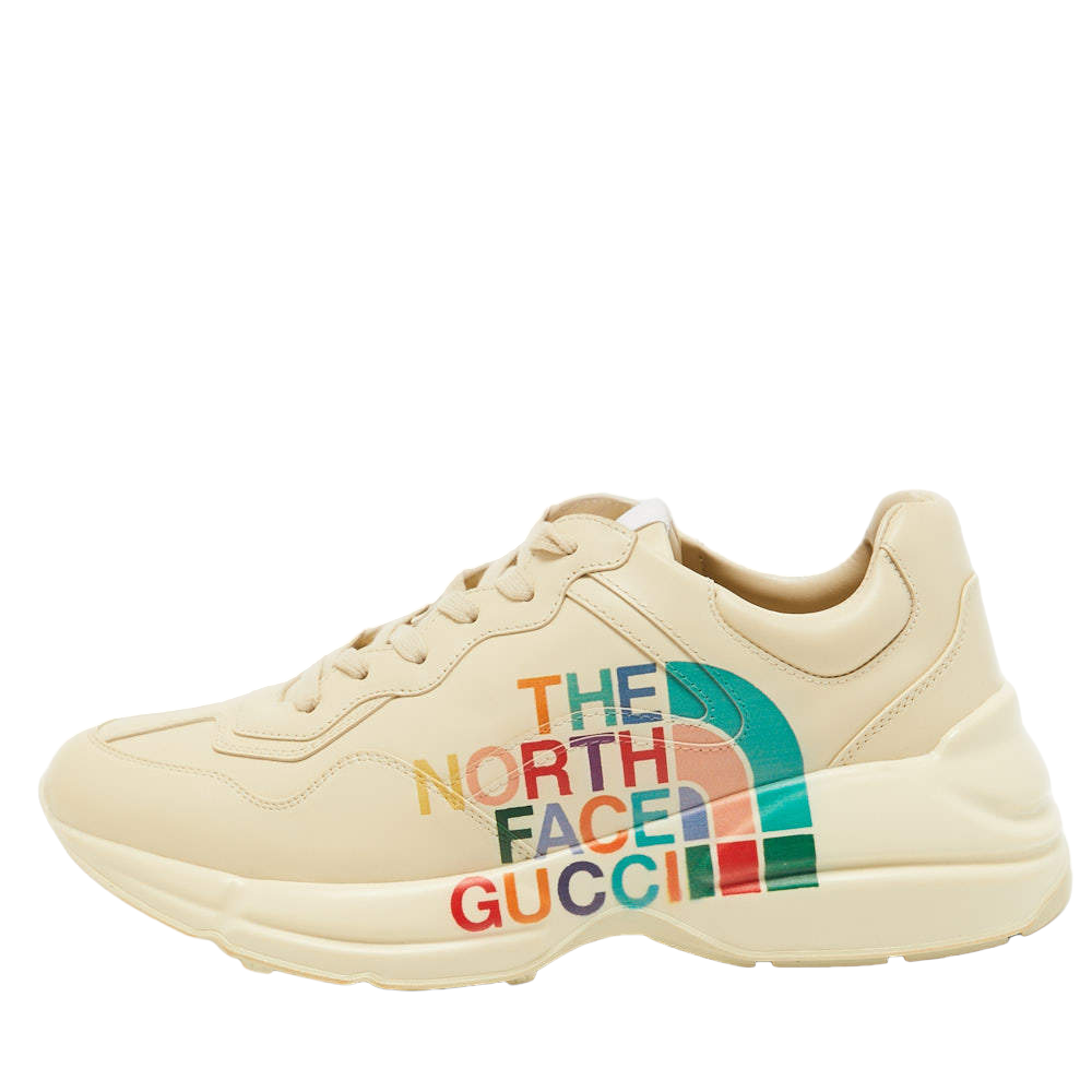 Authentic Men's The North Face X Gucci Ivory Leather Rhyton Authentic Men's The North Face X Gucci Ivory Leather Rhyton