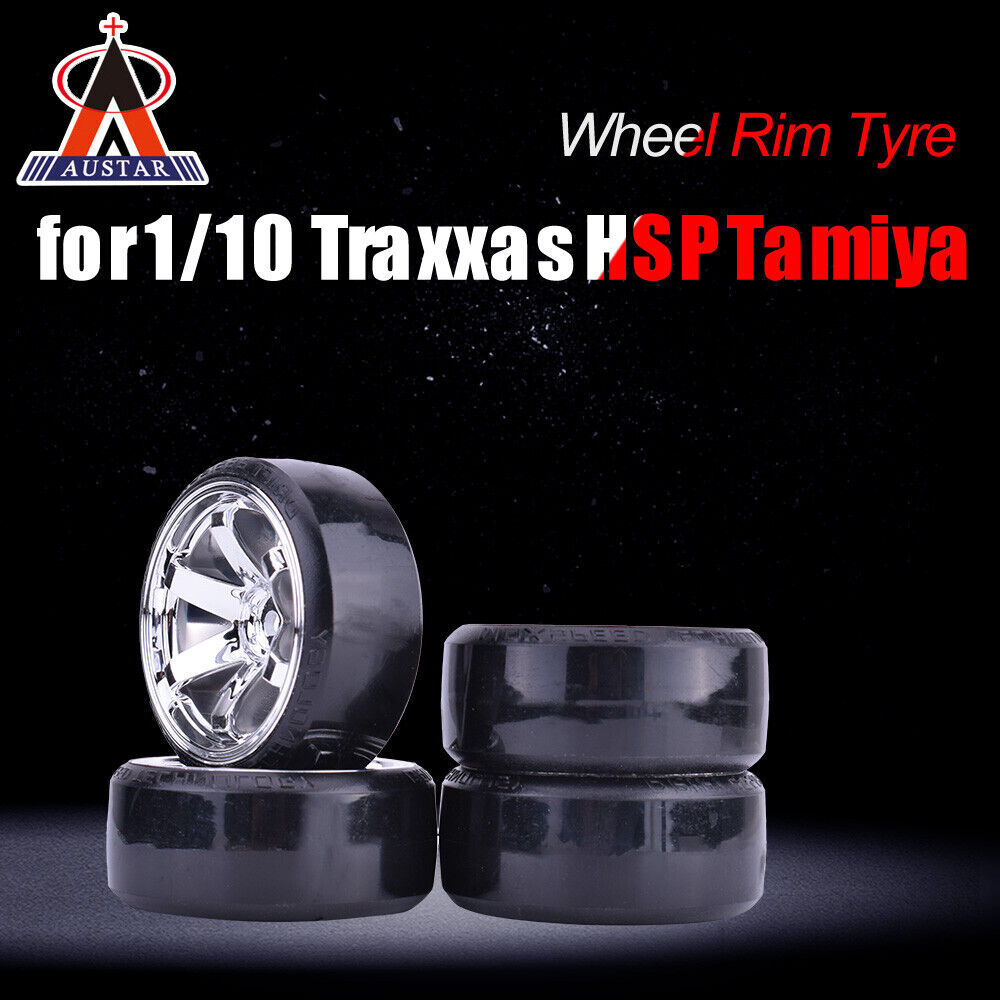 4PCS 1/10 RC Drift On-road Ruote Modello Duro Pneumatico Per 1/10 - Foto 8