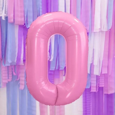 Pink Personalised Number 0 Foil Balloon | 30th 40th 50th Birthday Decorations