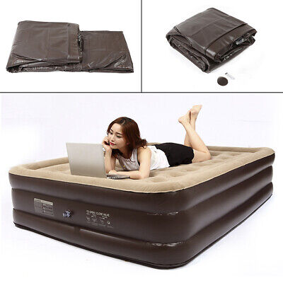 188*99*46cm Double Inflatable Flocked Air Beds Camping Mattress Airbed (Best Inflatable Air Mattress For Camping)
