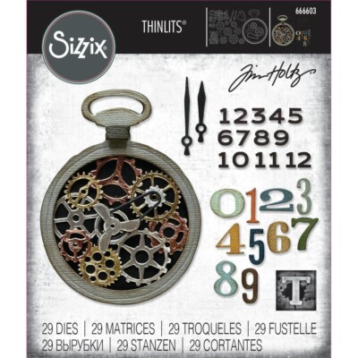 Tim Holtz Sizzix Thinlits Die ~ VAULT WATCH GEARS ~ 666603