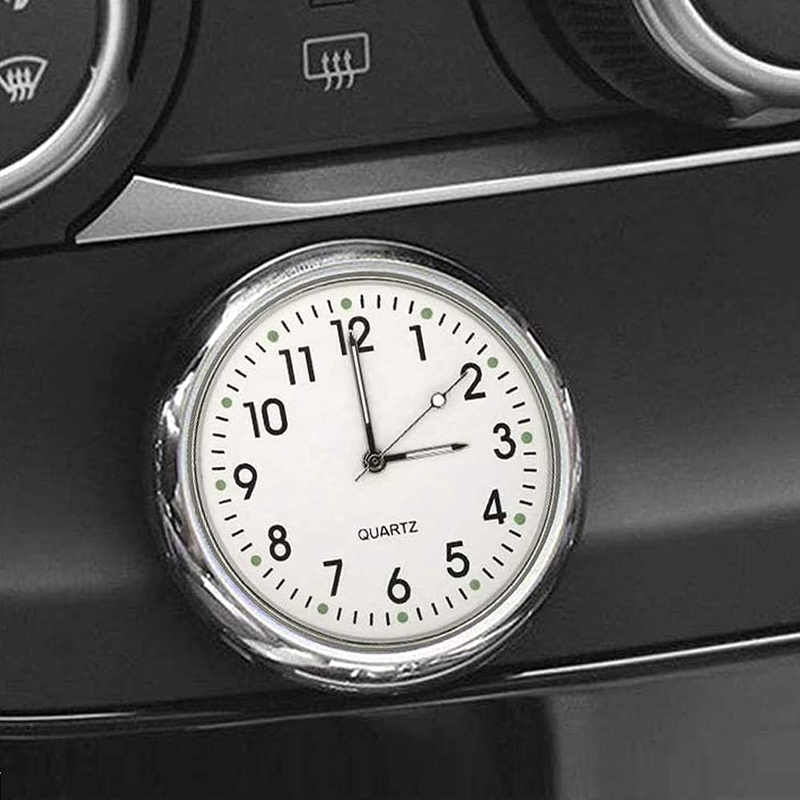 Mini Quartz Analog Car Dashboard Time Air Vent Stick On Clock Plated Metal NEW