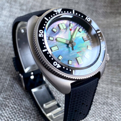 Titanium 20ATM 44mm Tandorio Sterile Black Shell Dial NH35A Automatic Mens Watch