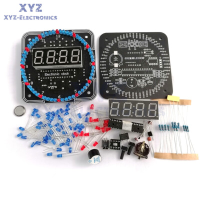 DIY Rotating LED Alarm Electronic Digital Clock Kit Learning Board 5V DS1302 US