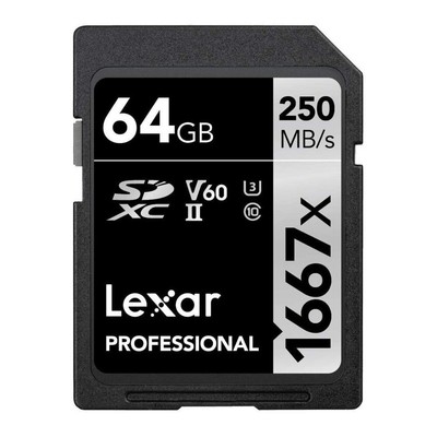 Lexar 64GB Professional 1667x UHS-II SDXC Memory Card