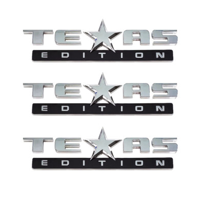 3PC 3D TEXAS EDITION EMBLEM Fits CHEVY SILVERADO SIERRA TRUCK UNIVERSAL DECAL