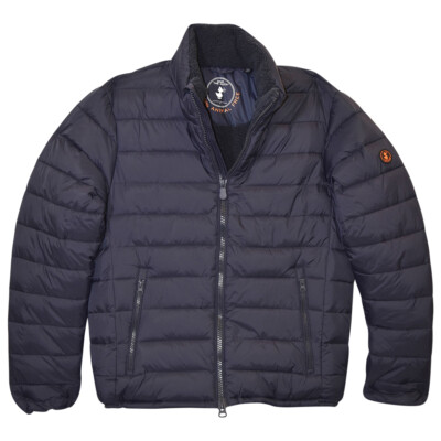 Pre-owned Save The Duck Yannick Men's Jacket Puffer Quilted Windproof In Blue/black