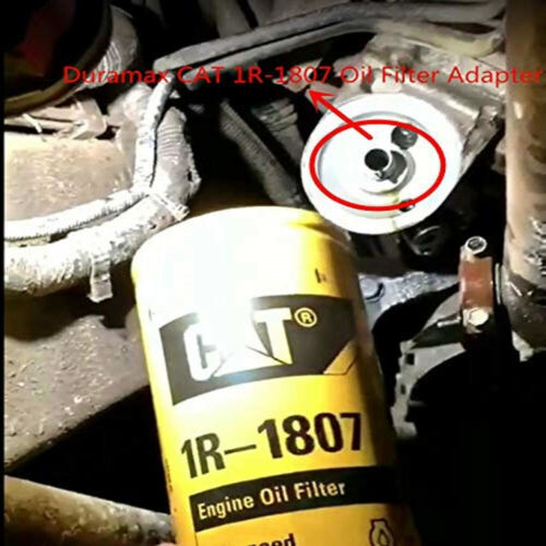 13/16"-16 to 1 1/8"-16 Silver Oil Filter Adapter for Duramax CAT 1R-1807 New