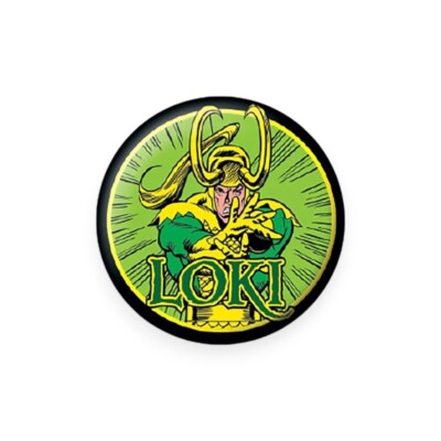 Genuine Marvel Comics Loki Button Badge 2.5cm Badge Retro Thor Odinson Asgard