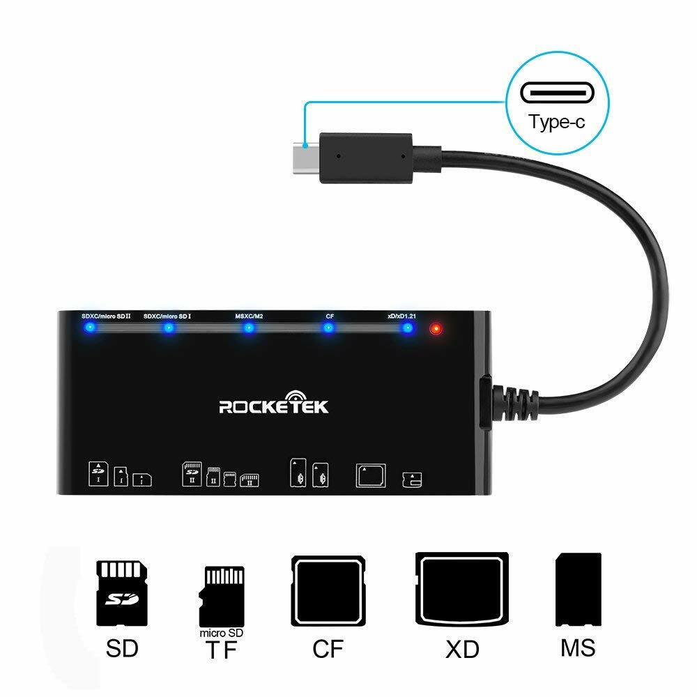 Type C XD Card Reader Rocketek USB C 3.0 Memory Card Reader Writer for CF Card