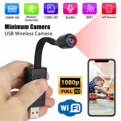 4K Mini USB IP Camera Wireless Smart WiFi Security Camcorder HD 1080P Cam Black