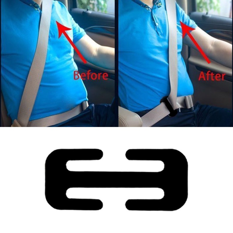 1 SET Car Seat Belt Safety Clip Insert Socket Lock Safety Adjuster Buckle Black