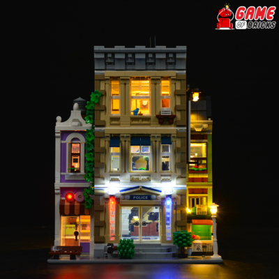 LED Light Kit for Police Station Compatible with LEGO 10278 Set