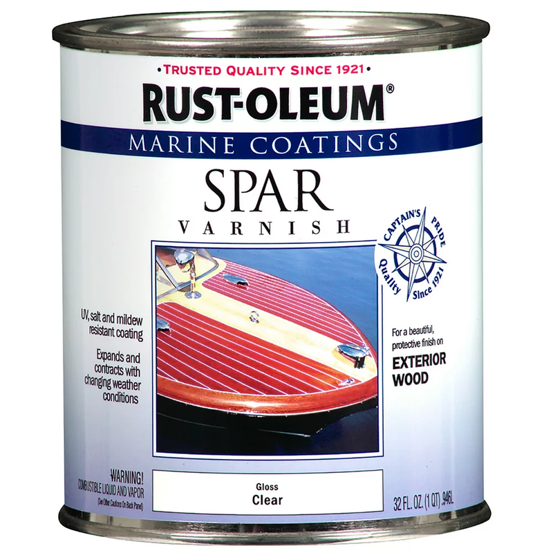 Clear Rust-Oleum Marine Coatings Spar Varnish Gloss Quart UV Water Resistant ✅✅