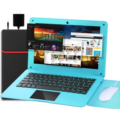 10.1'' Laptop Computer Quad Core Android 12.0 Netbook 2G RAM+64GB ROM With WIFI