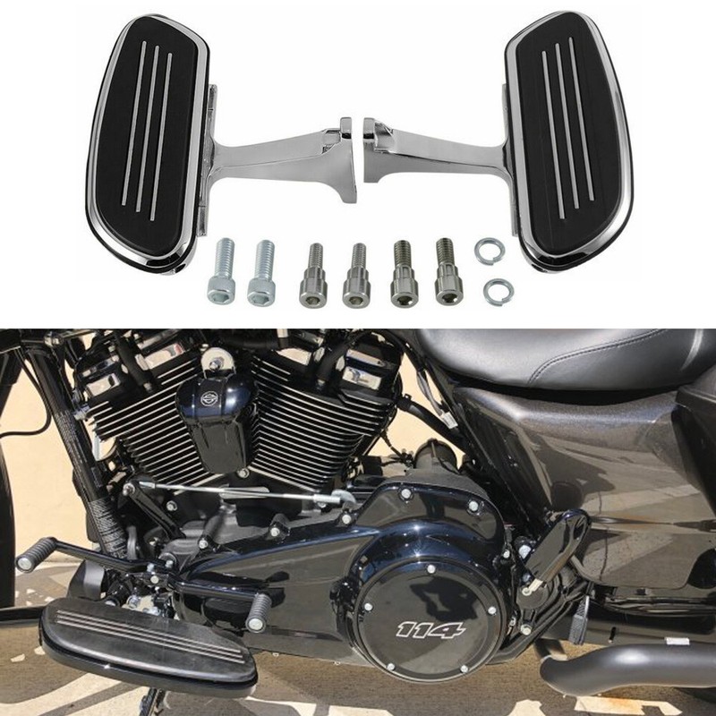 Chrome Streamline Passenger Floorboard Footboards For Harley Road Glide