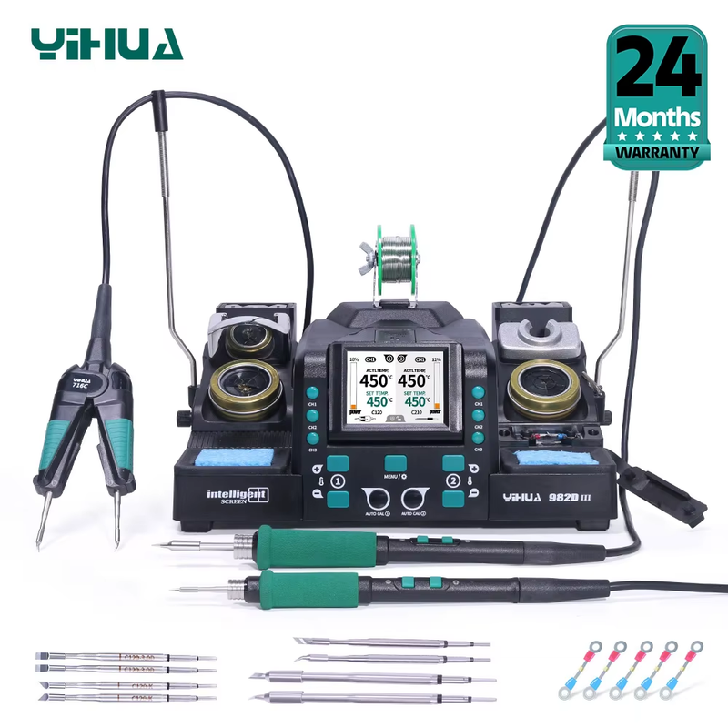982D-III Precision Tweezers Soldering Iron C210 Station for SMT SMD Micro Compon