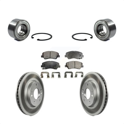[Front] Wheel Bearing Coated Disc Brake Rotor And Pad Kit For 2014 Kia Forte5 EX
