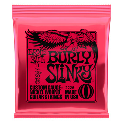 Ernie Ball 2226 Burly Slinky Electric Guitar Strings, Nickel Wound, 11-52