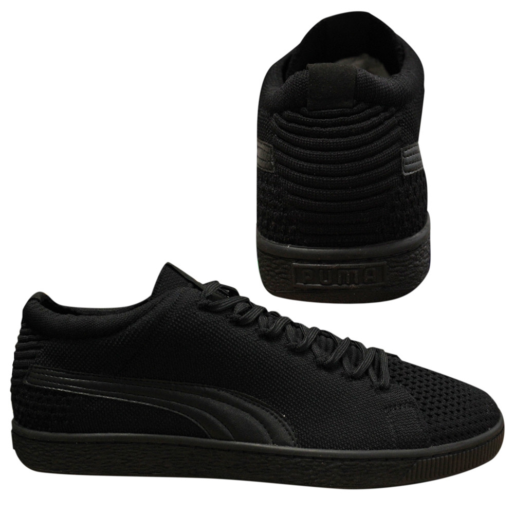 puma basket black trainers