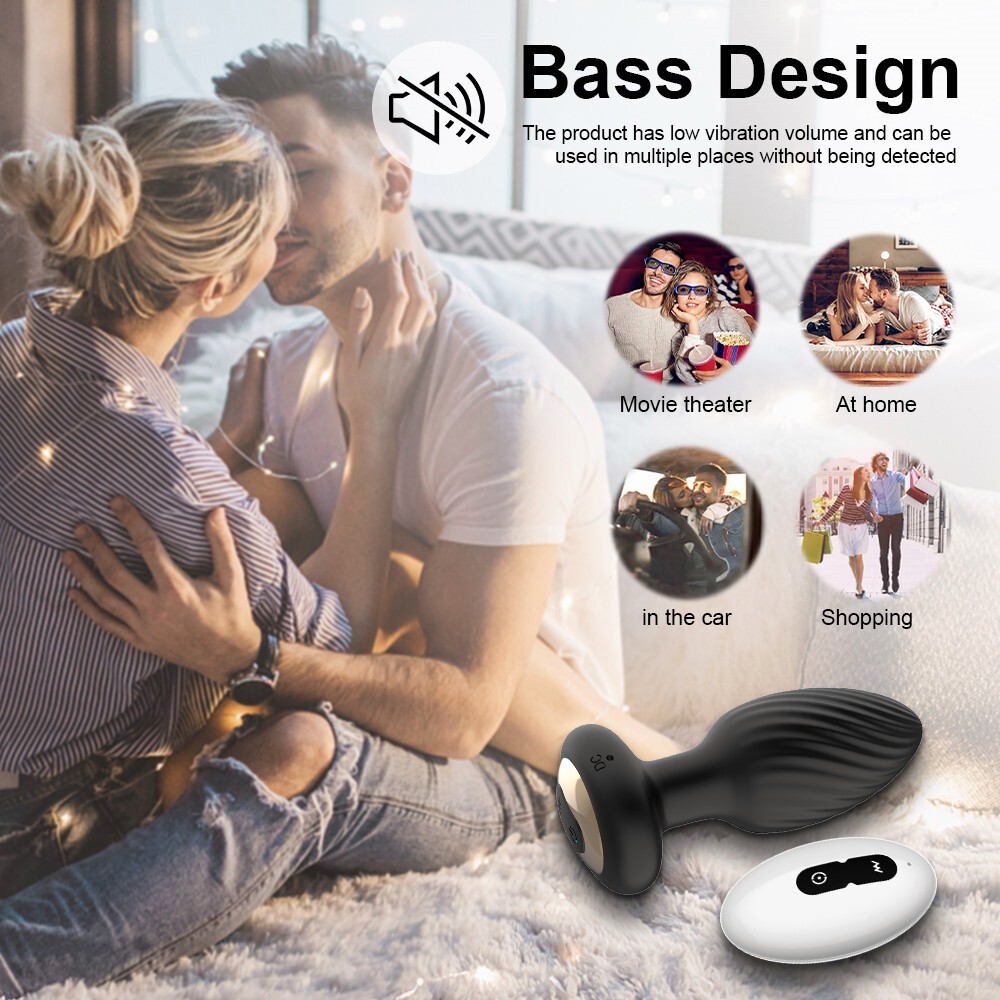 Rotating Anal Butt Plug Dildo Vibrator Prostate Massager Sex Toys for Men Women