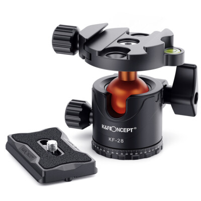 K&F Concept 22lbs Load Tripod Ball Head Pro Metal with 1/4'' Quick Release Plate