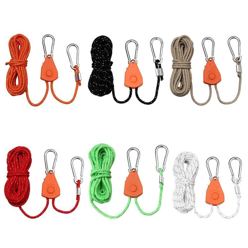 Adjustable Rope Fastener Fixed Buckle Pulley Ratchet Hangers Tent Rope Tensione