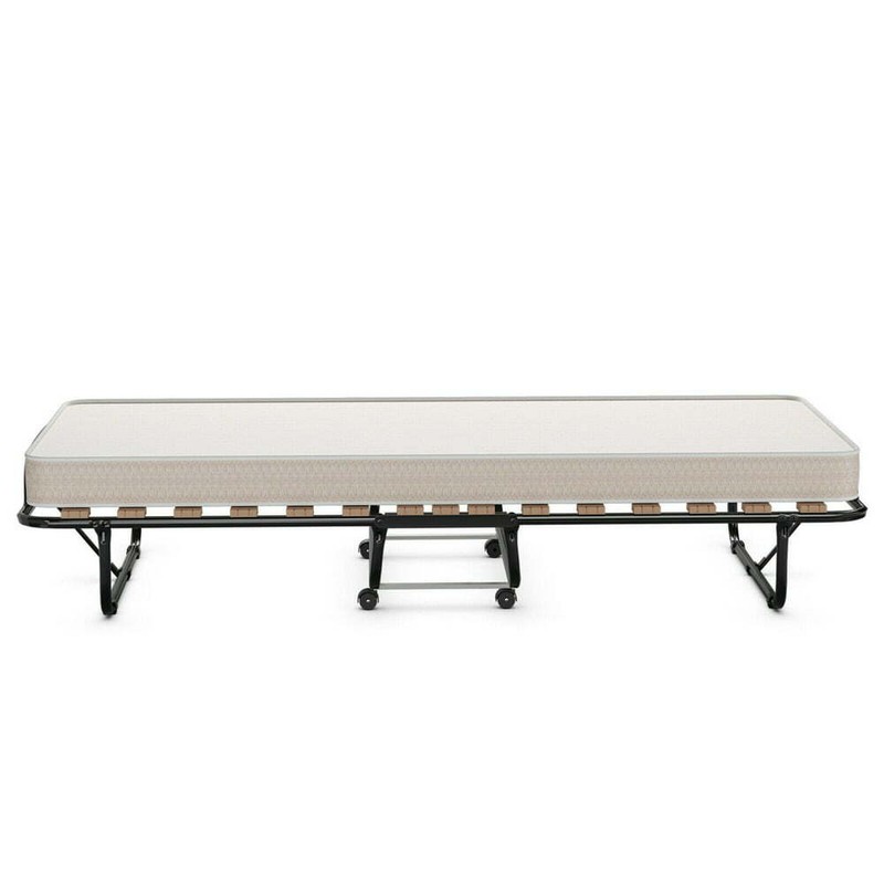 Folding Rollaway Bed 4 Inch Memory Foam Twin XL Guest Mattress Steel Frame Legs