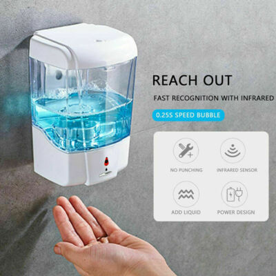 Automatic Liquid Soap/Alcohol Sanitizer Dispenser 700ML Hands-Free Sensor Wall  