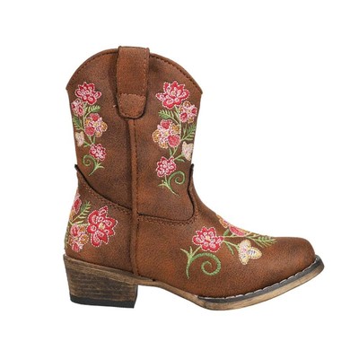 

Roper Juliet Round Toe Cowboy Toddler Girls Коричневые повседневные ботинки 09-017-1566-2487, Коричневый, Roper Juliet Round Toe Cowboy Toddler