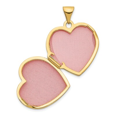 Pre-owned Skyjewelers Real 14kt W/ Rhodium Daughter Floral 18mm Heart Locket In Yellow