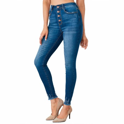 

Джинсы на пуговицах с высокой талией K Jordan, Medium wash denim