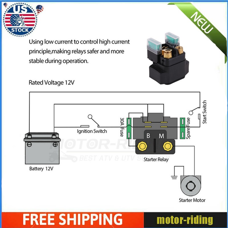 Starter Relay Solenoid for Yamaha YZFR1 YZFR6 YZF- R1 YZF- R6 YZF- R7